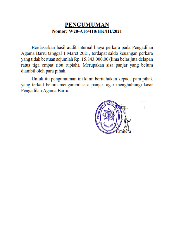 PENGUMUMAN 001